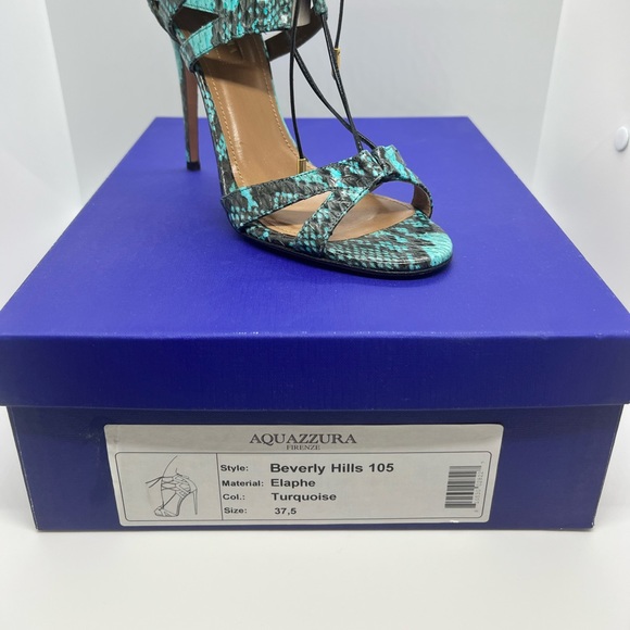 Aquazzura Hollywood Turquoise snakeskin pump - Picture 5 of 6